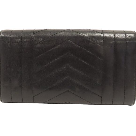 💎✨BEAUTIFUL✨💎Authentic SAINT LAURENT Long Wallet Leather Black - Picture 4 of 13